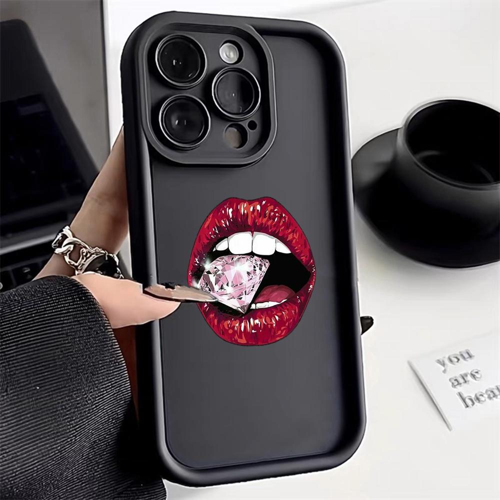 

Силиконовый чехол для телефона LZ20 с рисунком поцелуя для iPhone 11 13 14 15 16 Pro Max 7 8 16 Plus 12 mini XS Max XR, противоударный чехол на заднюю панель for iPhone 15