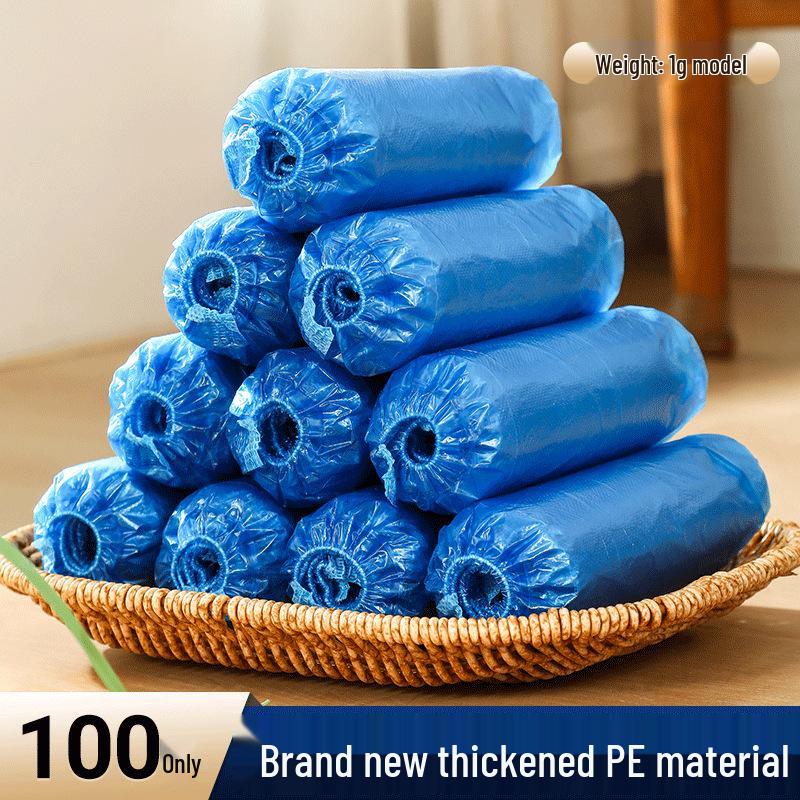 Waterproof Non-Slip PE Shoe Covers for Indoor Use - Thick, Wear-Resistant, Dustproof, and Rainproof for Adults and Students