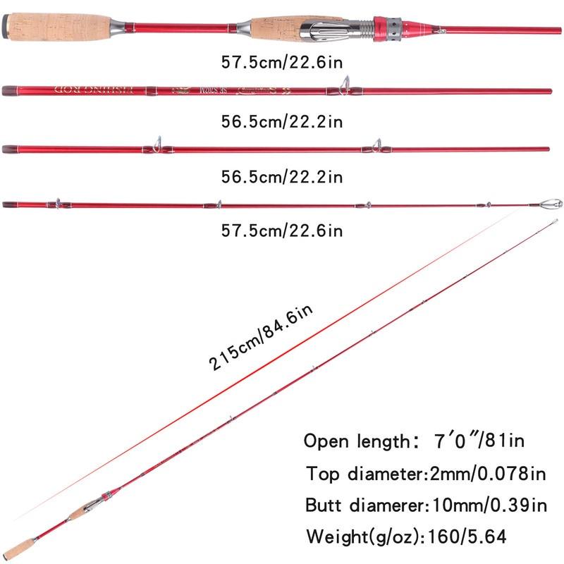 Bärbart spinnande fiskespö med snurrande fiskerulle Resa Surfa saltvatten/sötvattenfiske