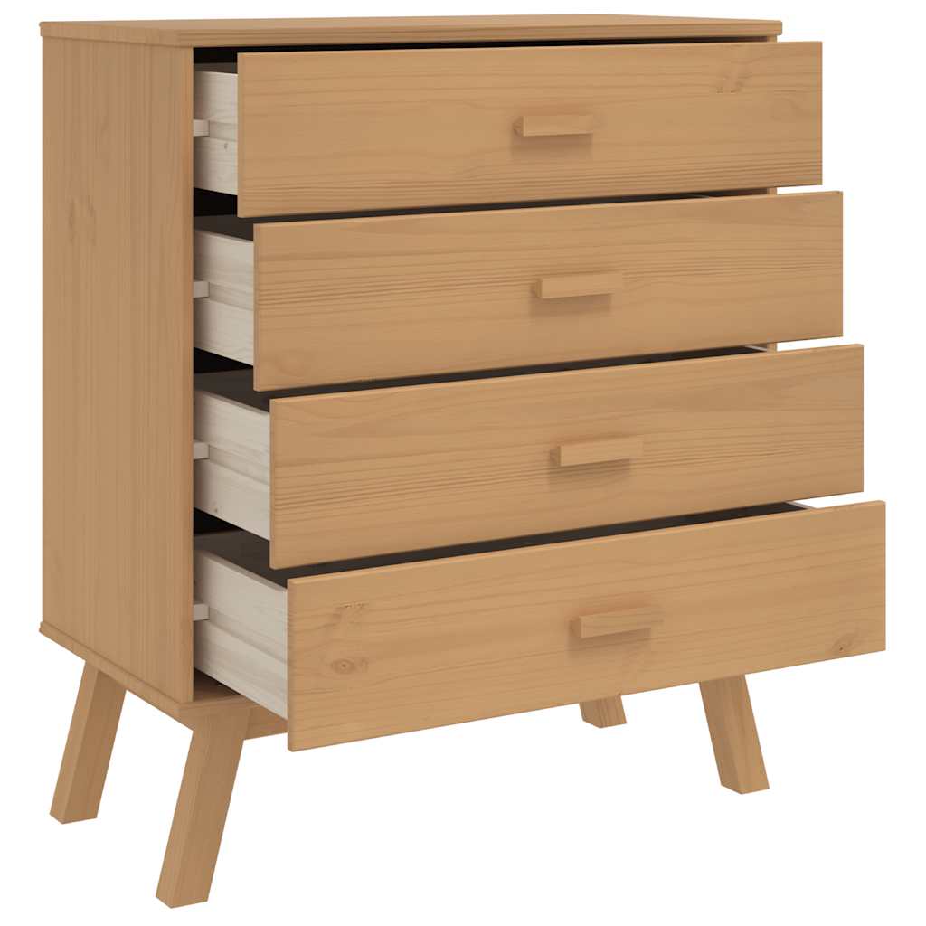 Vidaxl Olden Chest of Drawers, Brown, Solid Pine Wood
