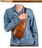 Men's Genuine Leather Chest Bag - Top Layer Cowhide, Crossbody, Fashionable, Retro, Versatile, High-End Style