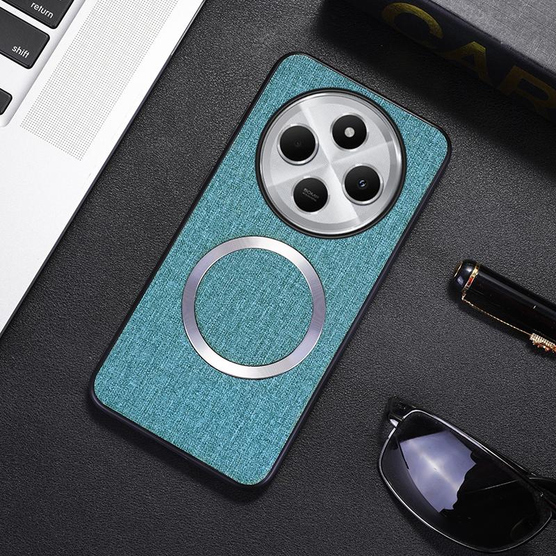 Magnetic Phone Case For Xiaomi Redmi 14C 4G/14R 5G/Poco C75 4G Drop-Proof TPU+Cloth Back Cover