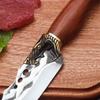 Handmade Forged Stainless Steel Camping Barbecue Outdoors Fishing Kitchen Meat Fruit Cutting Knife