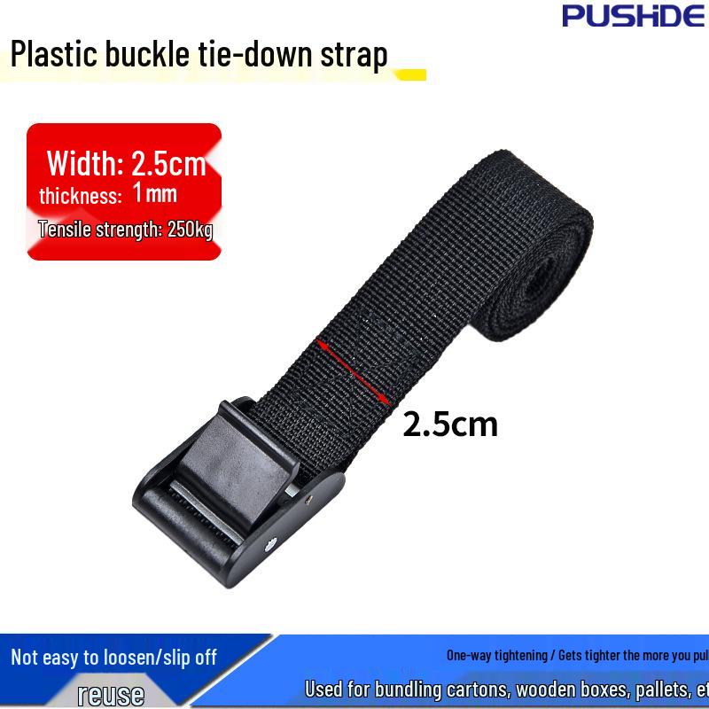 Sangle à boucle en plastique multicolore réglable pour bagages, moto, camping et fret