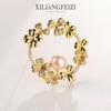 Bo Xin Yun Zirconia Wreath Brooch with Freshwater Pearl