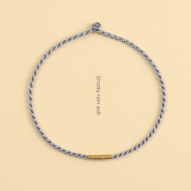 

Чрезвычайно тонкая красная веревочка Женский год судьбы Несущий ремешок Полуфабрикаты Можно нанизывать бусины Мужской минималистичный парный плетеный веревочный браслет 15cm Smoky Rain Ash-Very Thin Hand Rope