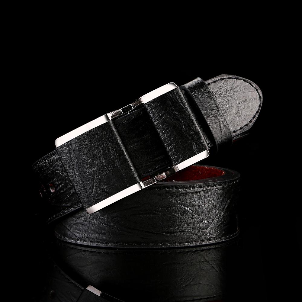 Mens PU Leather Belt Snap-On Buckle Solid Strap Ceinture 4 Colors Jeans Belts