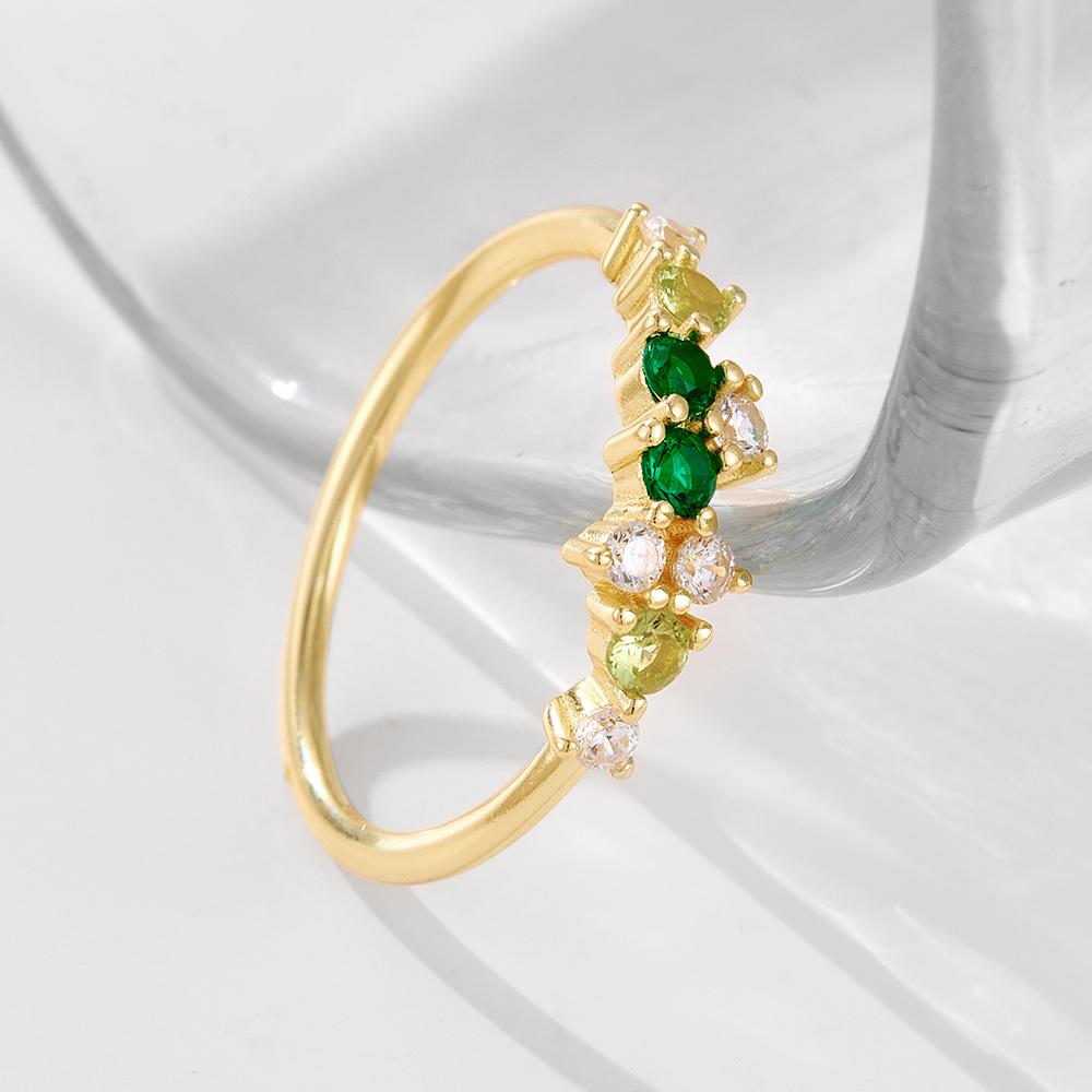 New 925 Sterling Silver Birthstone CZ Zircon Trend Thenight Sky Inspired Twinkling Stars Birth Stone Stackable Cluster Rings 5