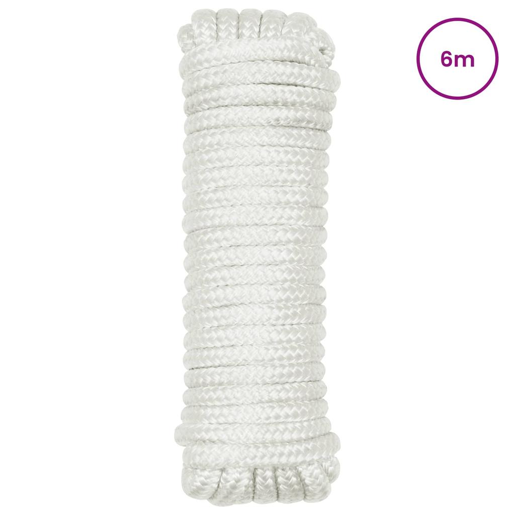 Boat Rope 6 M 1.2 White Polyester