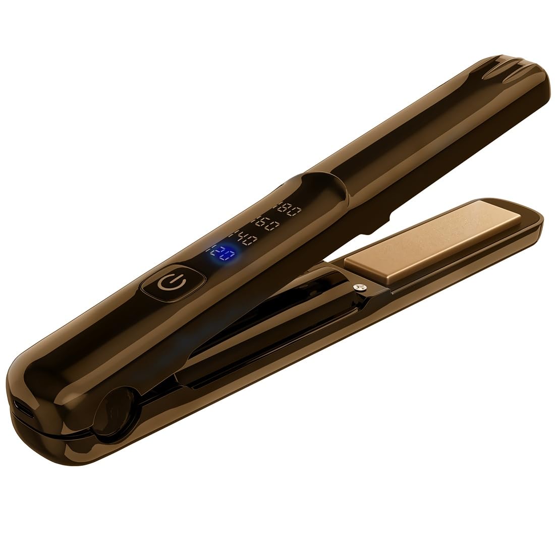 

Cordless Mini Hair USB Straightening and Curling 4 Temperature Ideal for Home and Travel Straightener, Portable, Rechargeable, 2-Way Function, коричневий