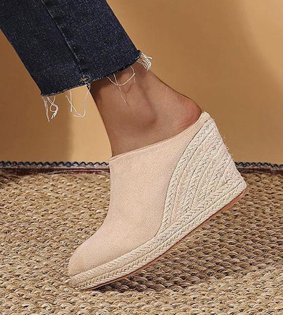  Wedges Mules Shoes Women High Heel Pumps Slipper Sandals Platform Casual Outdoor Comfortable Pumps Pointed Toe Shoes