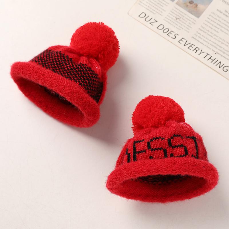 1Pcs Cute Doll House Doll Mini Woolen English Ball Hat Handmade Woven Knitted Woolen Head Covers Diy Decoration Toy For Children