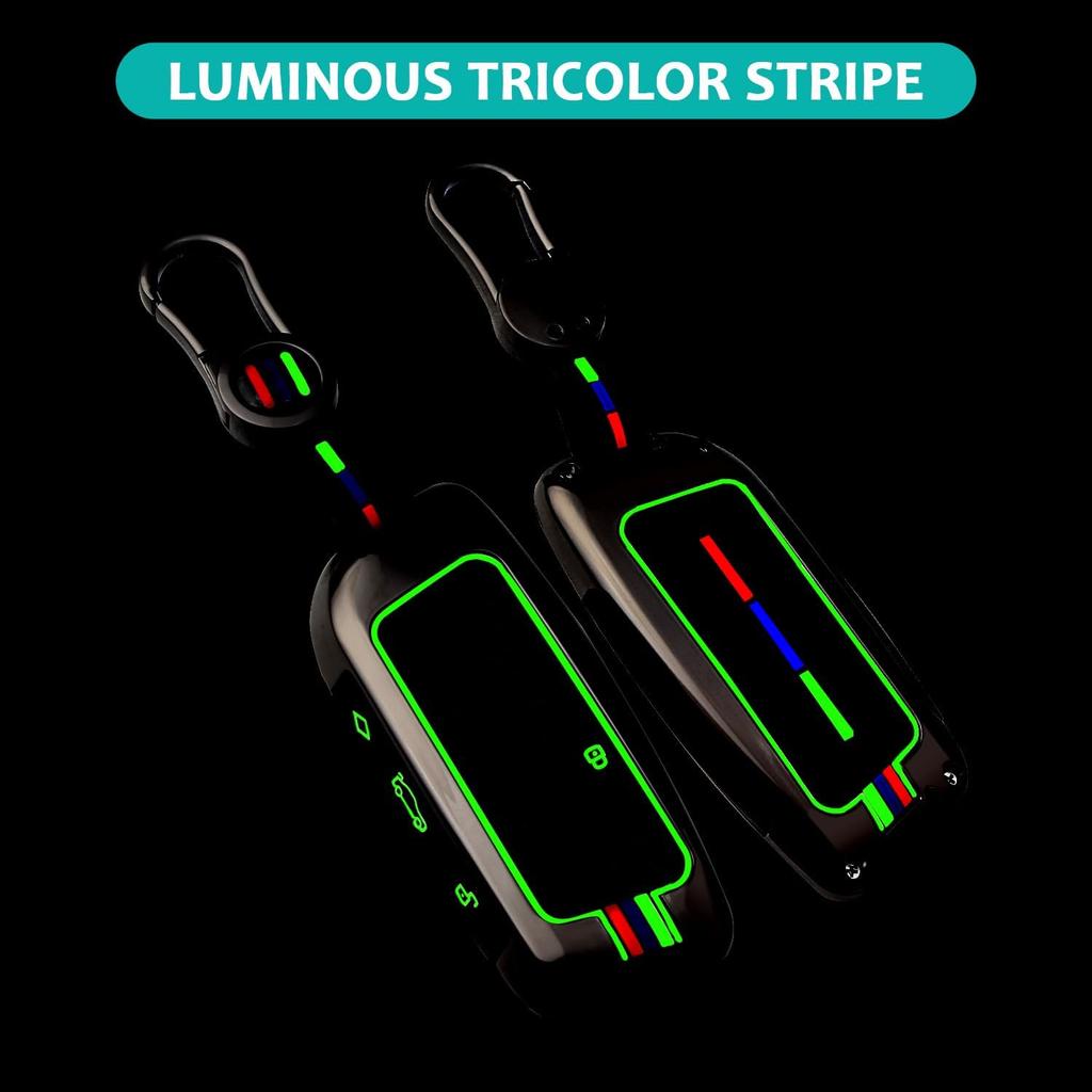 1Pcs Heavy Zinc Alloy Key Fob Cover For BMW -2025, Full Protection Remote Keychain With Carbon Fiber Pattern Compatible With BMW New 5/7 Series X1 X5