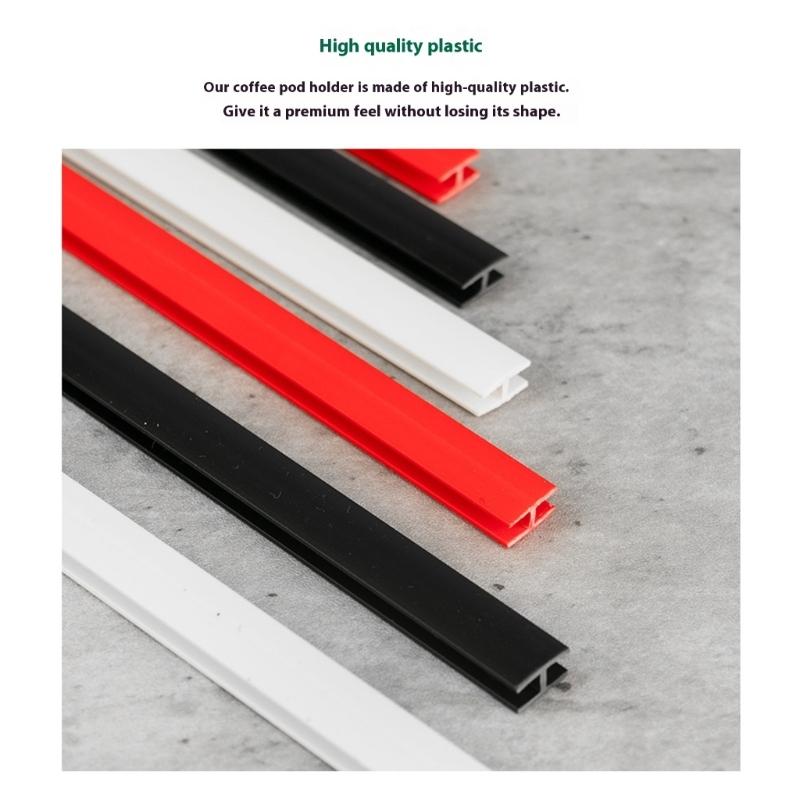 Adhesive Coffee Pods Holders Wall Mount PVC Materials Space Efficient Storage Rack Suitable With Various Brands Easy Installation No Damage To Front