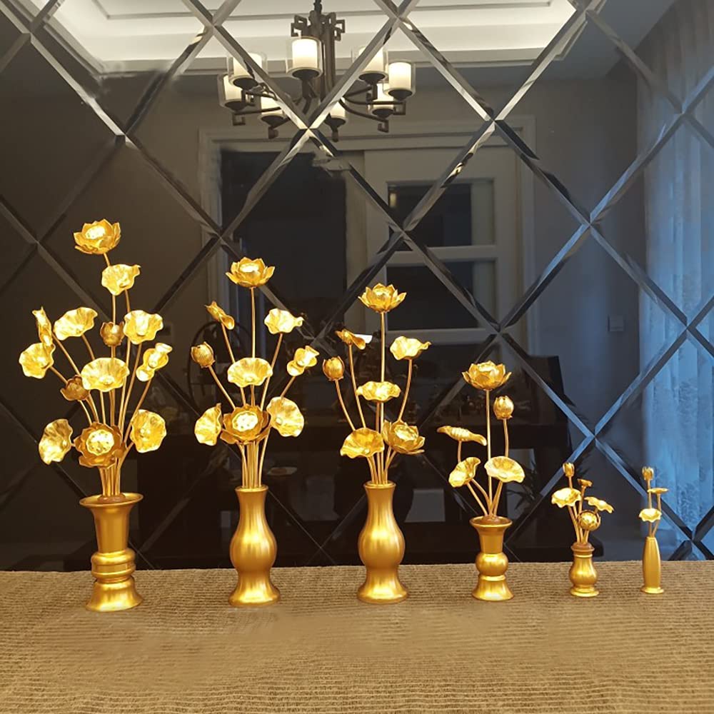 RAYWILL Tokohana Lotus Buddhist Flower Set, Obon Supplies, Lotus Flowers, Buddhist Altar Accessories, Set of 2, with Aluminum Vase, Left and Right,