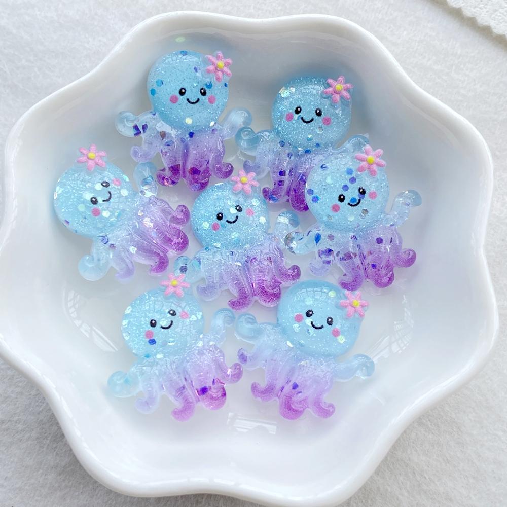 20Pcs Cute Resin Cartoon Shell, Starfish, small fish, seahorse, for Scrapbooking, Wedding Decor & DIY Jewelry Making Accessories