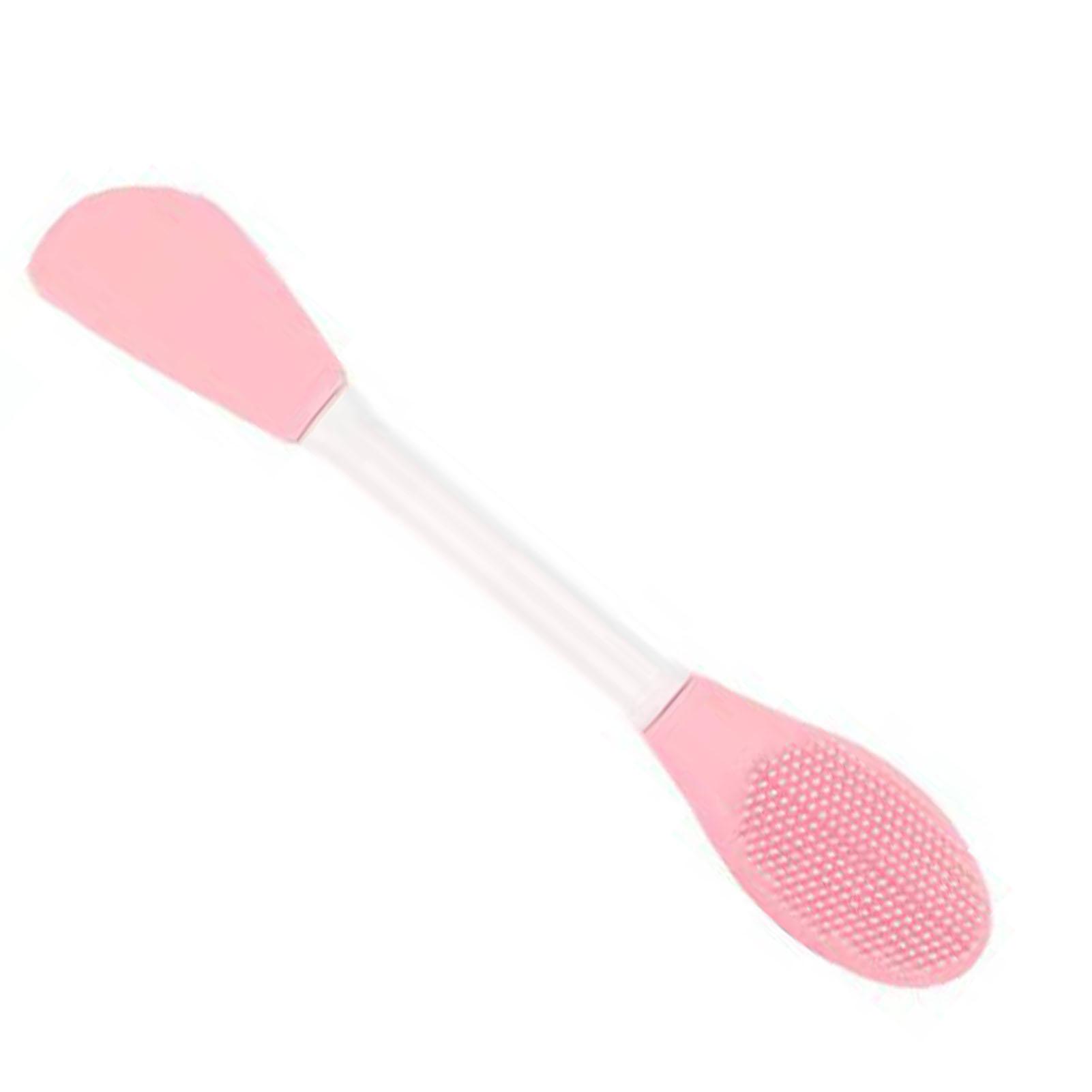 

Double Ended Facial Mask Brush Soft Head Massaging Silicone Knife Shaped Facial Mask Brush Light Pink