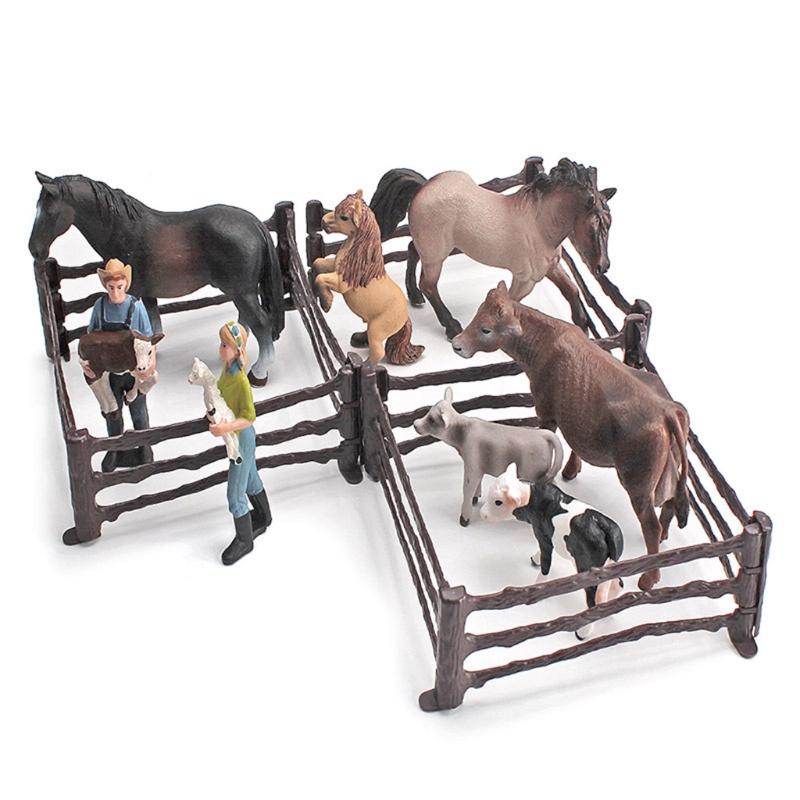 10Pcs Farmhouse Decoration Miniature Scene Fences Set for Doll House Furniture DIY Role for Play Accs Kids Interaction F