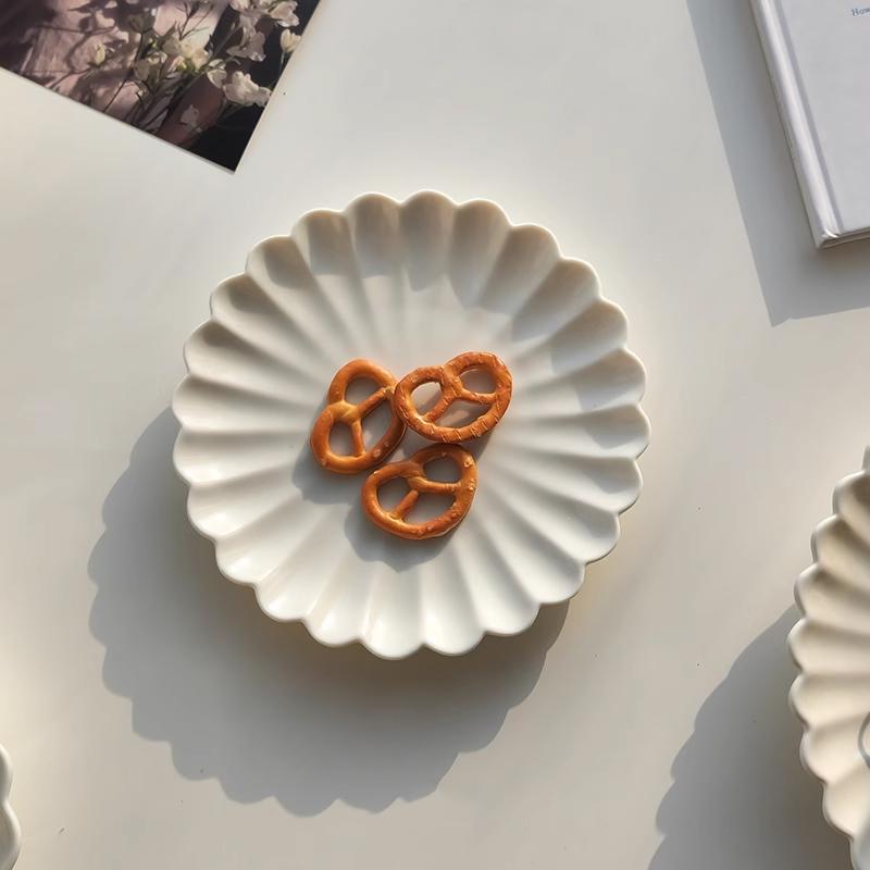Ahundjiaz-Nordic Pure White Ceramic Plate Set, Dessert, Breakfast, Pasta, Western, Home Tableware, Kitchen Plates Sets