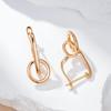 Fashion Glossy  Rose Gold Color Dangle Earrings For Women Simple Geometric Accessories High Quality Daily Jewelry