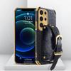 Crocodile Pattern Phone Case For Samsung Galaxy S25edge S24 FE S23 S22 S21 Ultra Plus FE Note 20 9 8 Back Cover With Wrist Strap
