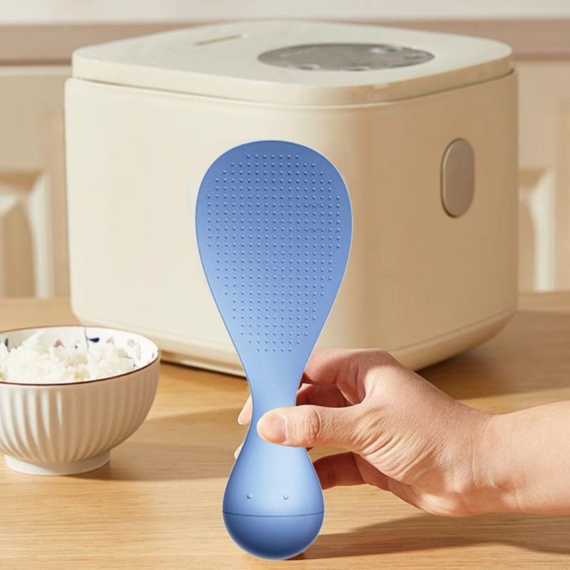 1 PC tumbler-style non-stick rice scoop that won't damage pots or pans; easy-to-clean, stand-up rice scoop for home use; suitable as a holiday gift.