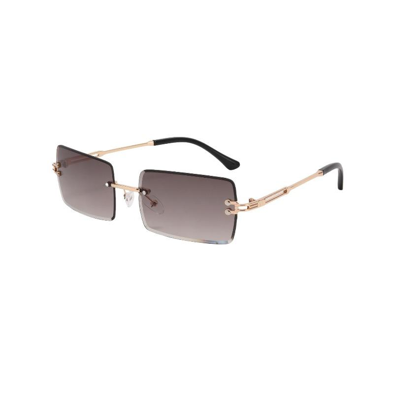 New borderless square fashion sunglasses for travel posing concave lens trendy UV protection