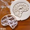 Halloween Skull Brain Organs Cookie Cutters Plastic 3D Cartoon Pressable Biscuit Stamp Chocolate Mold Cake Decorating Tools