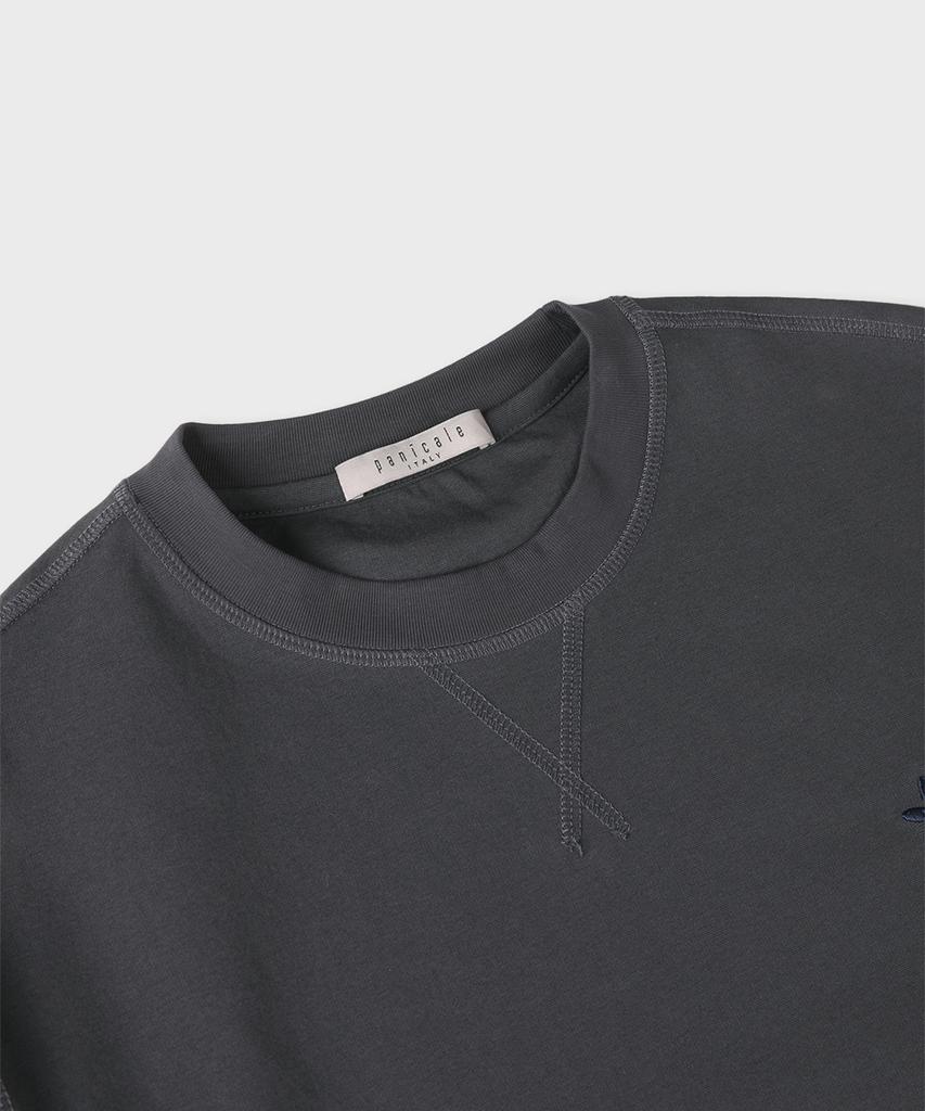 PANICALE Charcoal Basic Long Sleeve Triangle T-Shirt