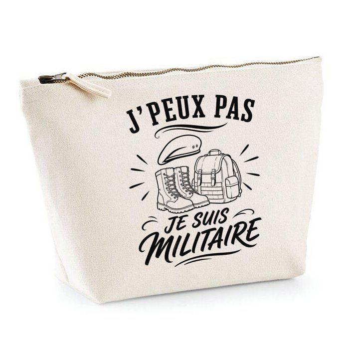 Trousse de toilette - PLANETEE - J'peux pas minimaliste - Beige - 100% coton - 3 L