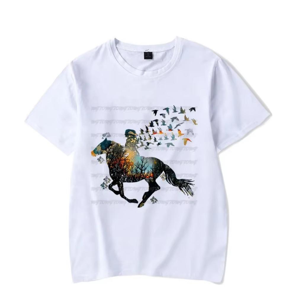 Short Sleeve Clothes Men's T-shirt Colorful Horse Girls Print Shirt Kawaii Shirt Men Women Tshirt Male Classic T-shirt Hombre