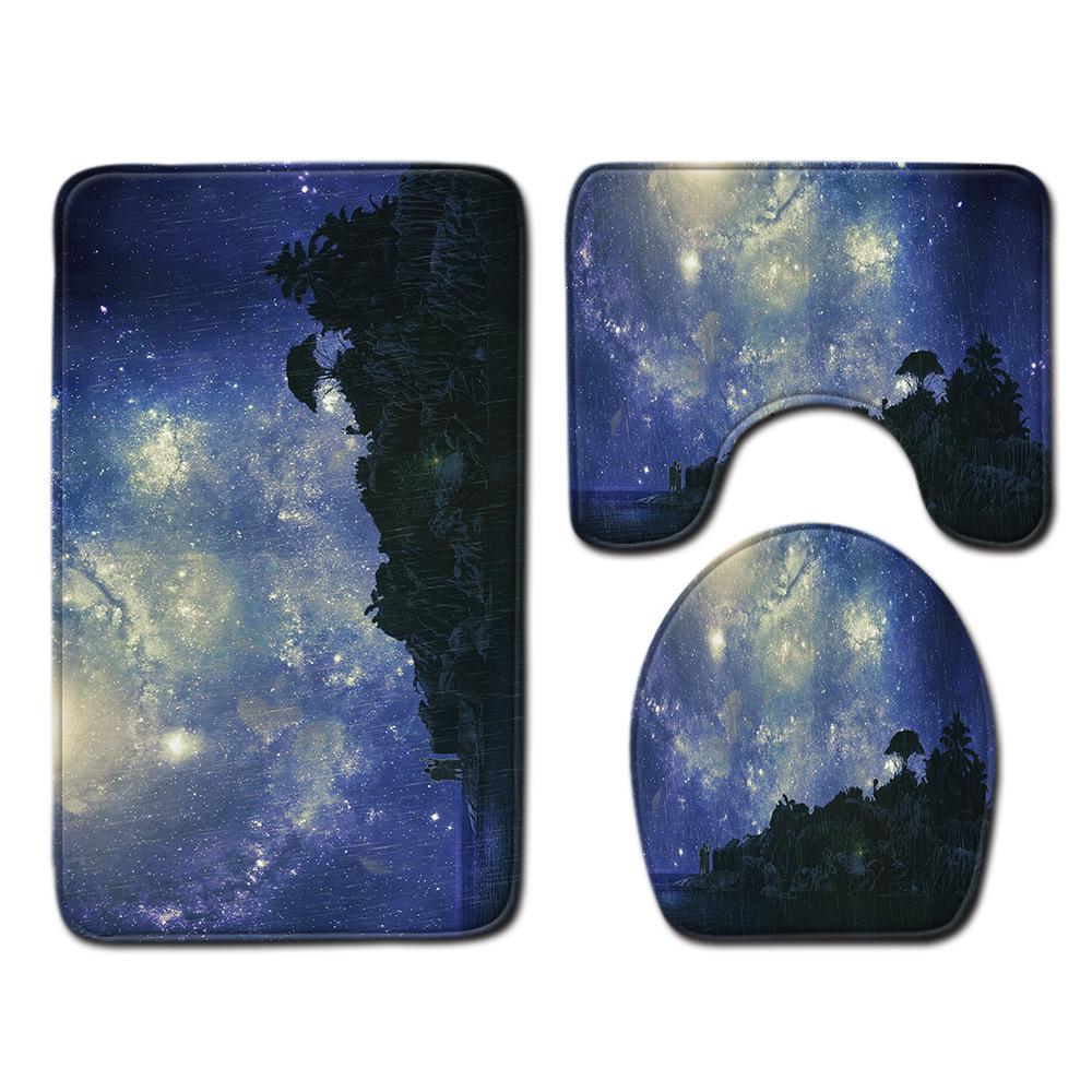 Star Bathroom Floor Mat Toilet Three-Piece Set