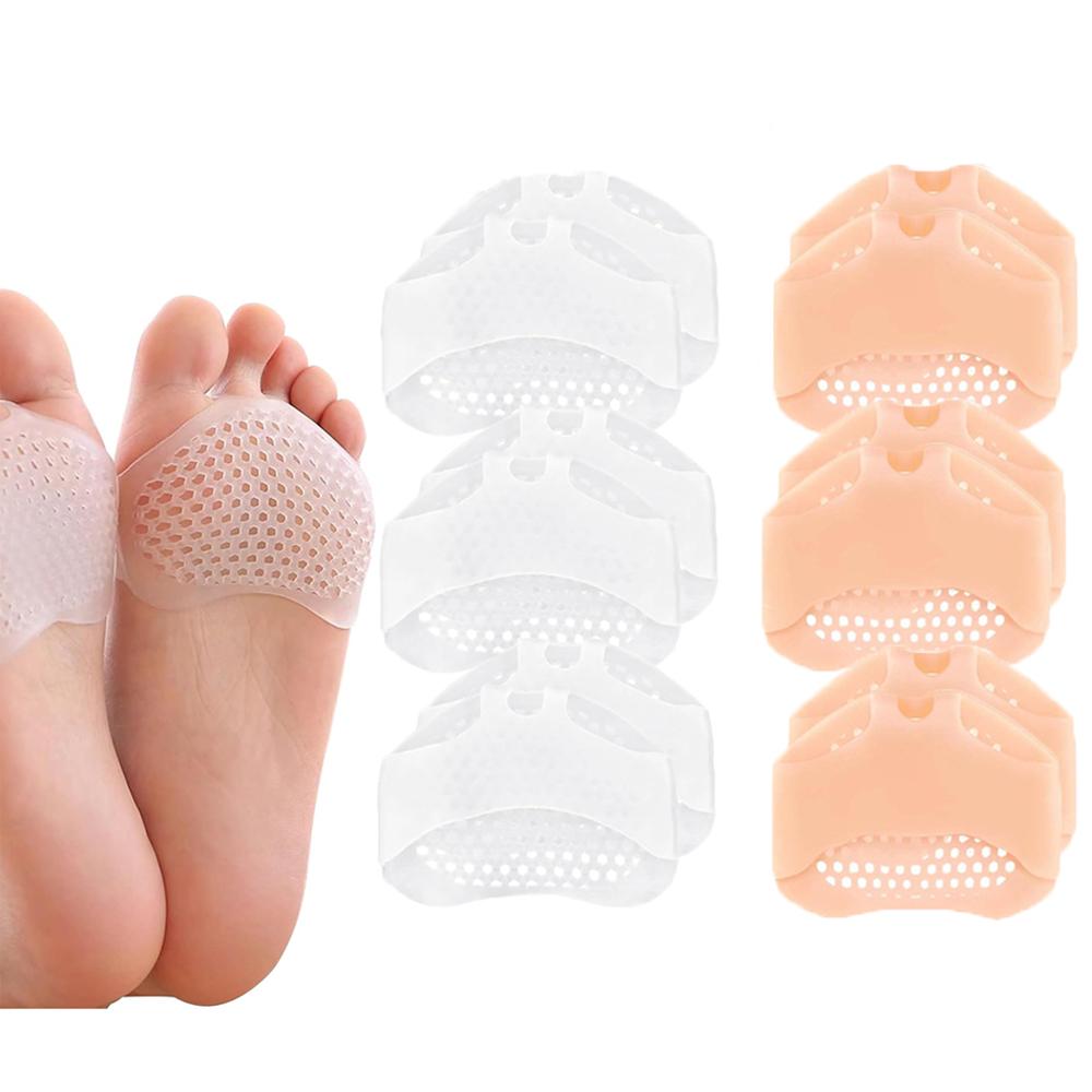 

6 Pairs Silicone Forefoot Pads Gel Metatarsal Cushioning for High Heels Pain Relief for Morton’s Neuroma and Blisters Unisex Breathable Foot Care Kit