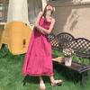 Niche design fringed suspender dress women's summer seaside vacation gentle wind loose and thin temperament long skirt