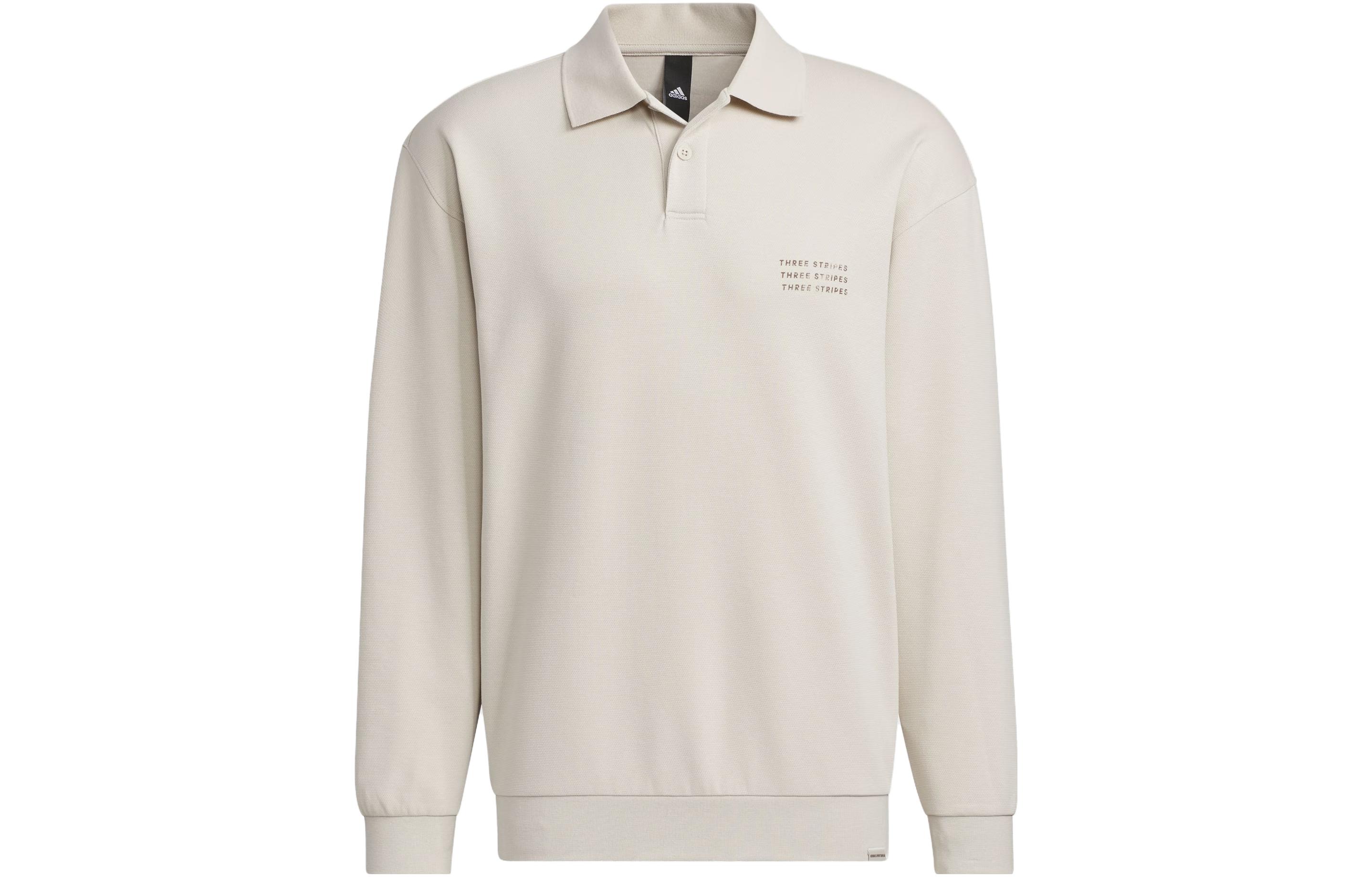 Adidas Polo Shirts Men s Clear Brown Polo Collar Thickened Straight Fit IS7420 XS