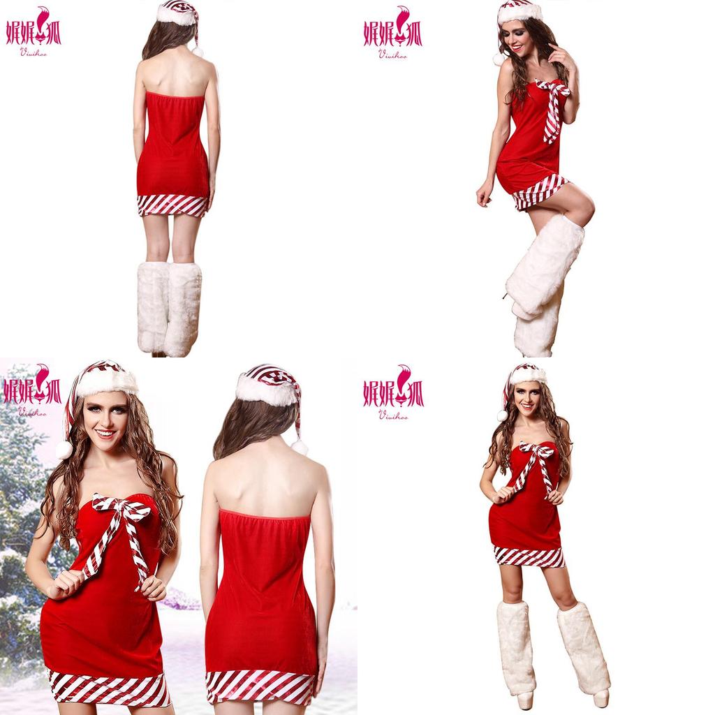 2023 New Santa Costume For Women Sexy Cos Party Dress In Velvet Fabric Adult Christmas Outfit