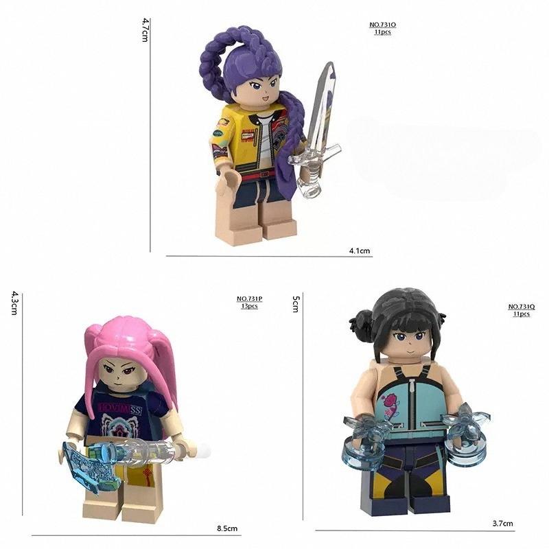 New  8pcs K-POP Demon Hunters Building Blocks Cute Mini Action Figure Head Assembly Toy Children's Educational Christmas Gift