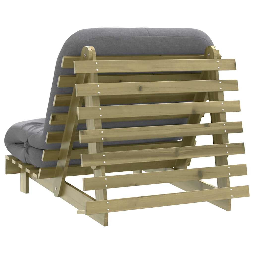 Vidaxl Sofa Rozkładana Typu Futon, Z Materacem, 90X206X11 Cm, Sosnowa