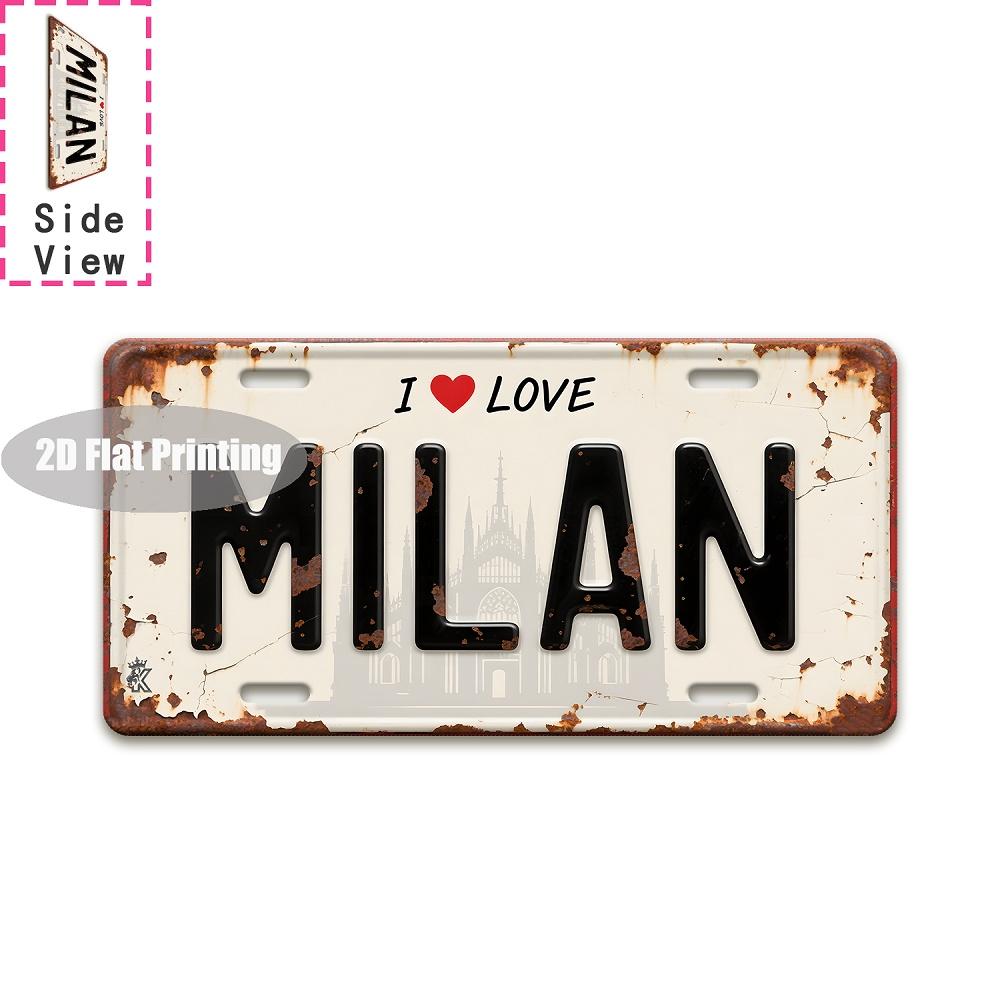 Vintage City Scenery Year Letter Slogan License Plate Metal Tin Sign Retro Wall Decor For Bar Cafe Home Garden