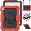 For IPad 10th Generation Case 10.9 Inch , Military Grade Shockproof Protector Silicone Cover Pencil Holder+Handle Shoulder Strap
