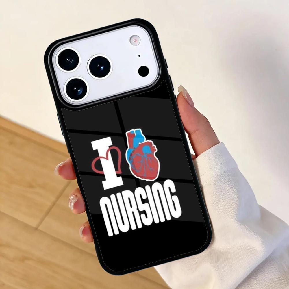 Funny I Love Nursing Mobile Phone Case for IPhone 17 AIR 16pro Max 15 14 13 12 11 Bumper Cover