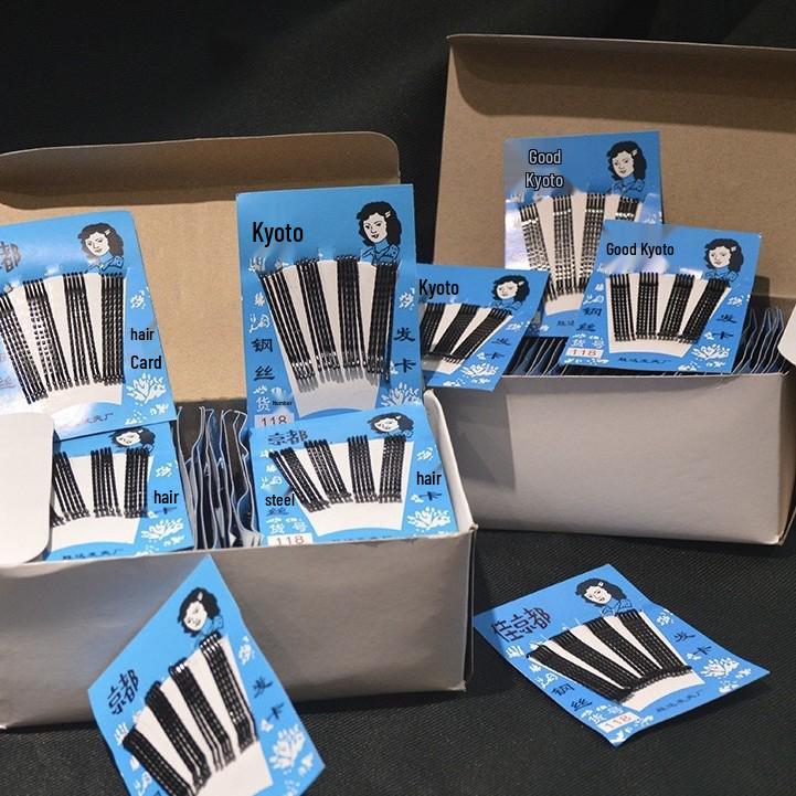 Kyoto Black Hair Styling Clips for Children's Bangs and Sideburns – Small Steel Wire Straight Clips for Makeup Artists
