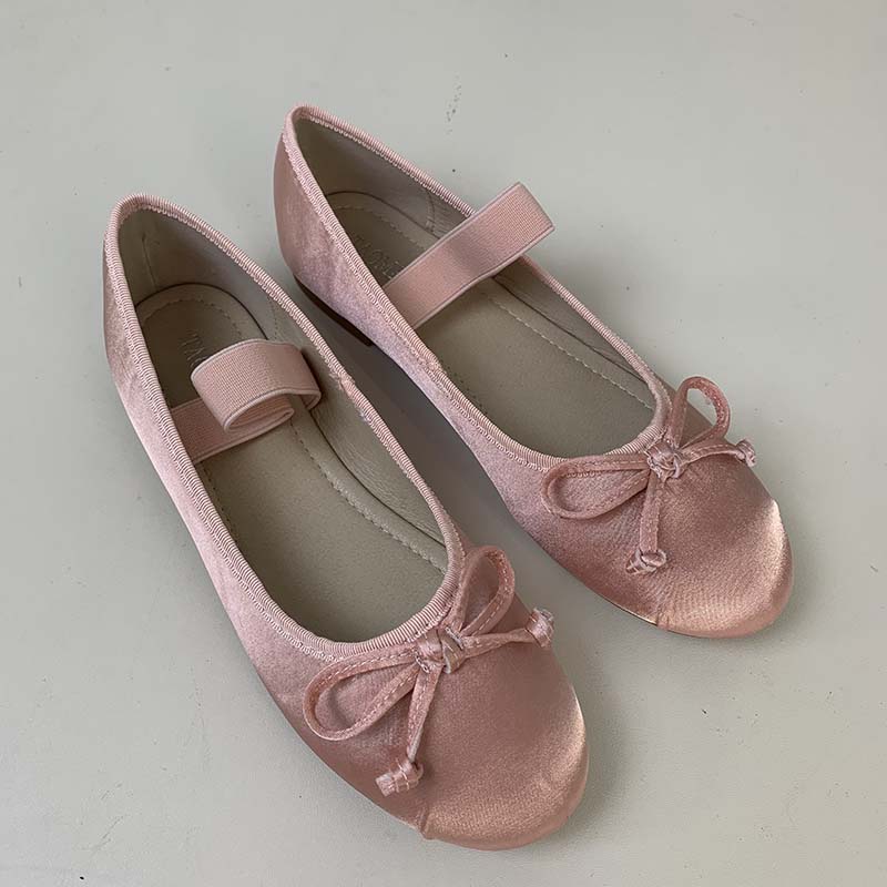 

Fashion Pink Ladies Ballet Flats Women Lolita Shoes Casual Footwear New In Fashion Round Toe Elegant Butterfly-knot Female Flats Shoes 5(Foot 225mm) розовый