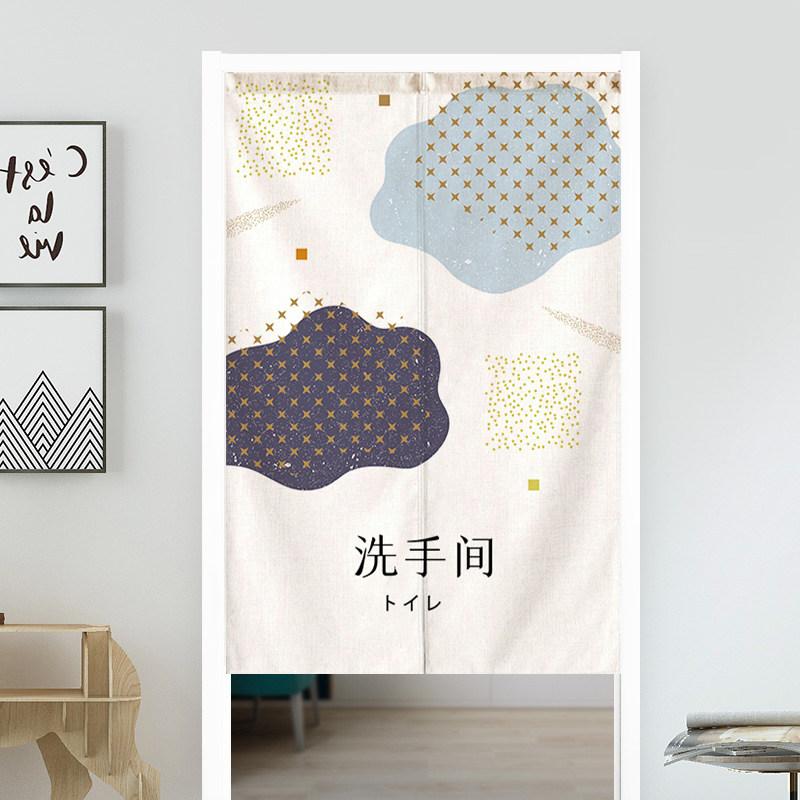 Japanese Door Curtain Cherry Blossom Chrysanthemum Ocean Wave Kitchen Doorway Partition Curtain Bedroom Bathroom Half Curtain