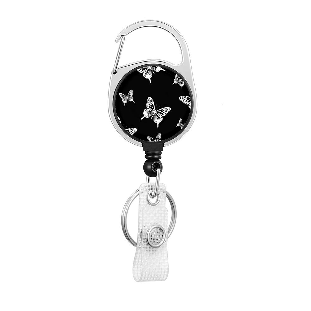 Flower Butterfly Chrysanthemum Doctor ID Badge Clip Lanyards Holder Porta Credencial Reel Nurse Retractable Keychain Wholesale