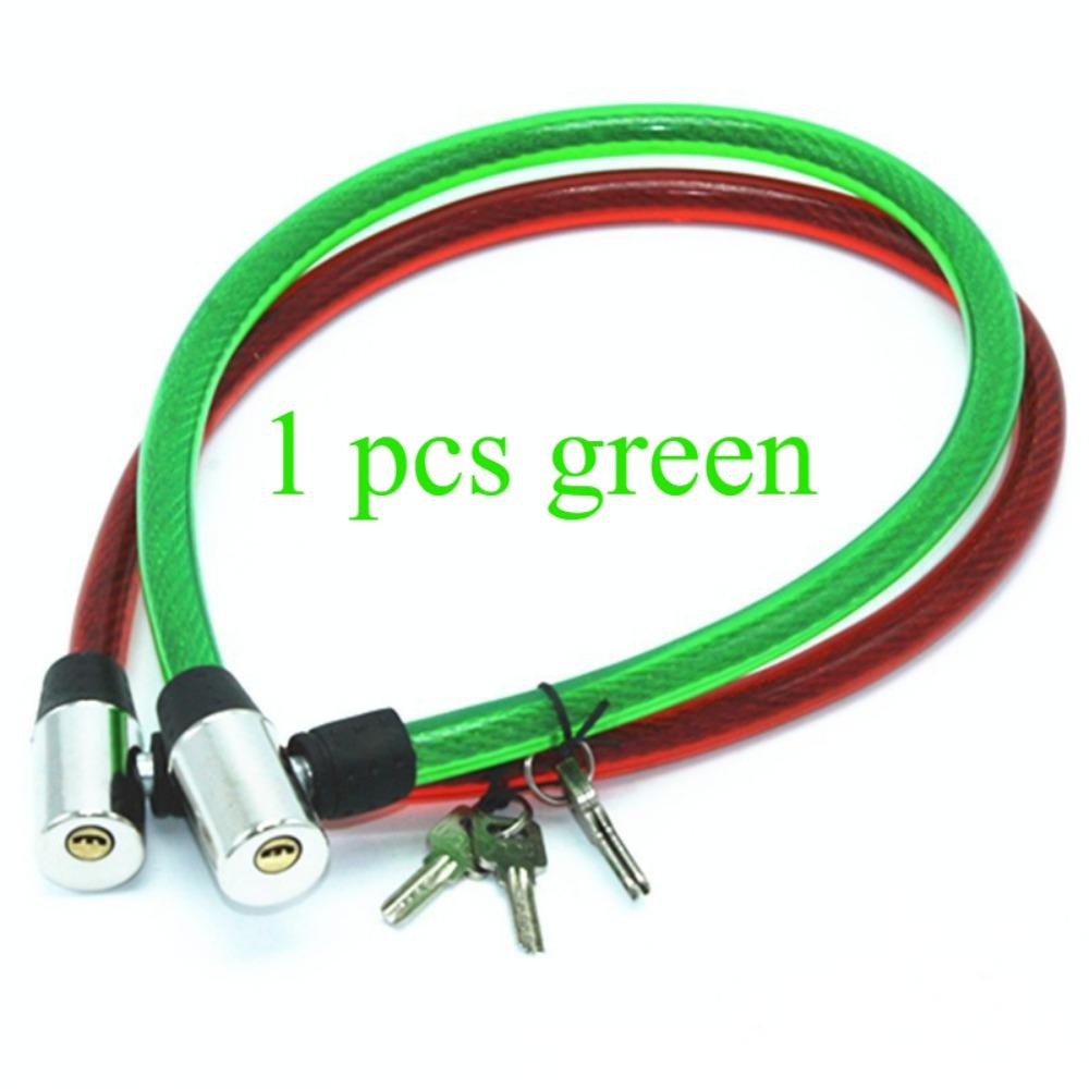 

1 шт. Велосипедный замок 2080 Atomic Steel Wire Lock, стальной тросовый замок, велосипедный противоугонный замок, аксессуары для горного велосипеда, оснащен 2 ключами зелёный