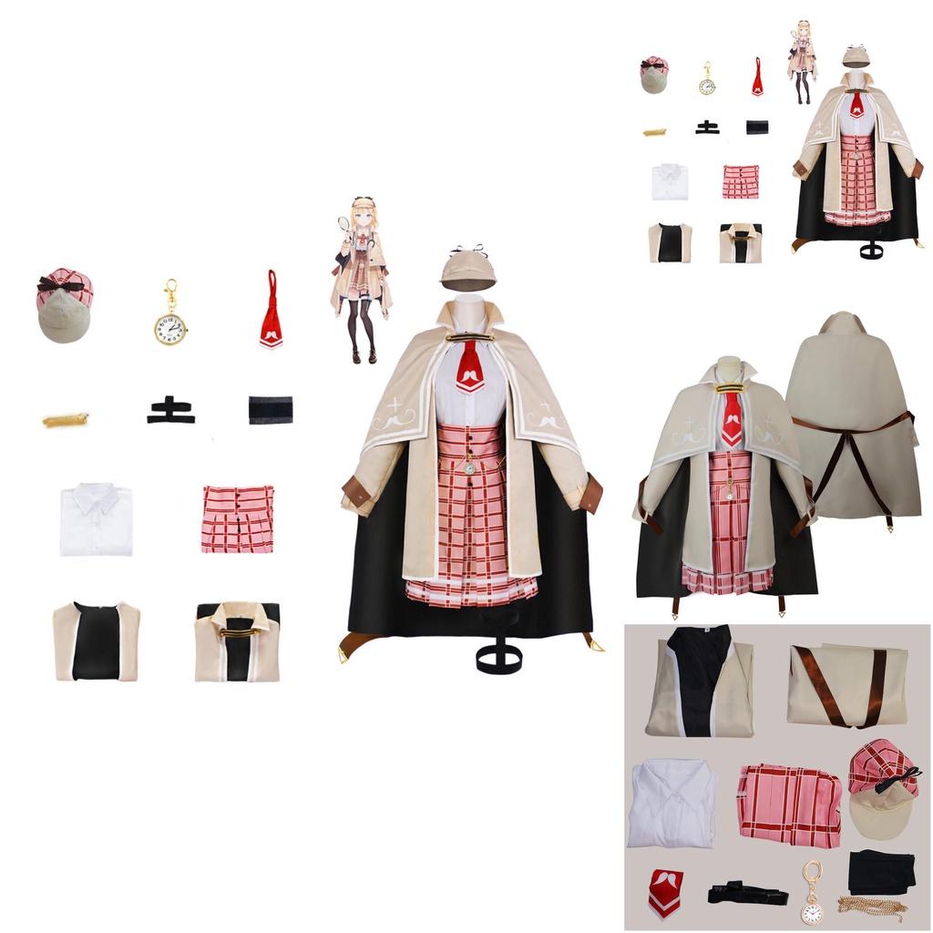 High-quality Polyester Fabric Amelia Watson Vtuber Hololive Cosplay Outfit