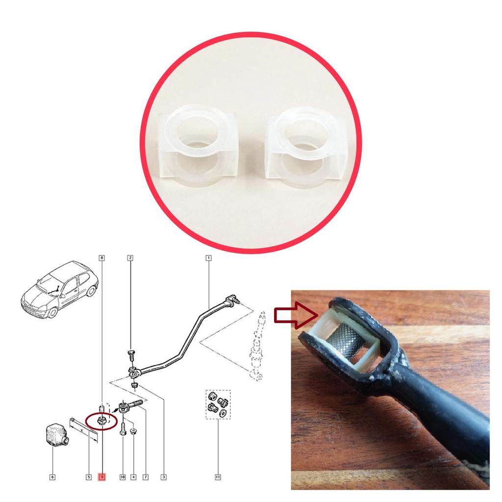 ESP653 2X Gear Linkage Rod End Bush Seal for Renault 19 Megane Clio Kangoo Laguna Scenic Twingo Dacia Logan Sandero 7700743133