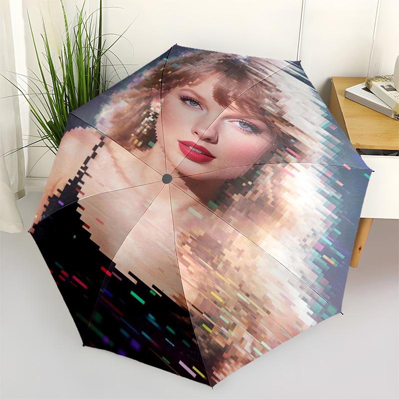 

Taylor Swift Themed Automatic Opening and Closing Umbrella, Compact Travel Umbrella, Lightweight and Portable, Suitable for Beach Commuting