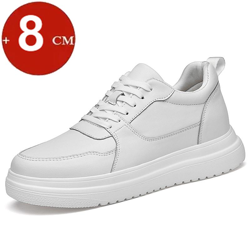 6cm 8cm Elevator Shoes Men Sports Casual Sneakers Low Cut Height Increasing Boarding Shoes Invisible Man Taller Lifting Flats